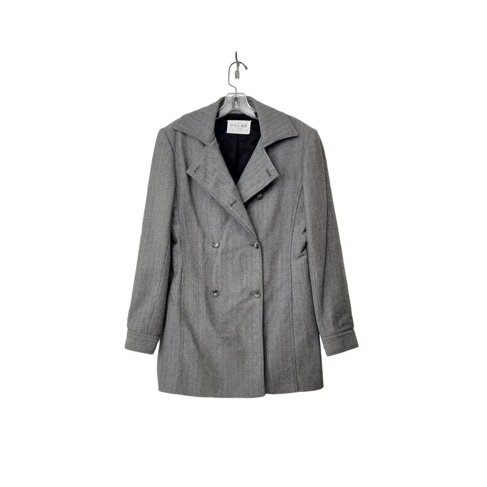 Vintage Oscar de la Renta Long Line Double Breasted Blazer Jacket - Picture 1 of 4